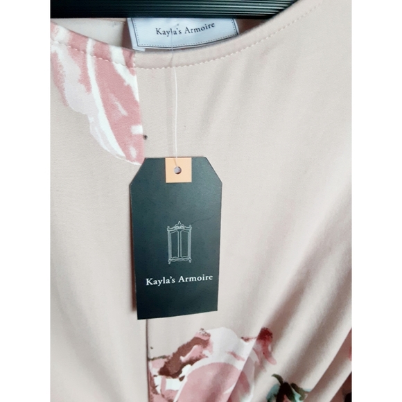 Kayla's Armoire Floral Faux-Wrap Assymetric Dress - Picture 14 of 16